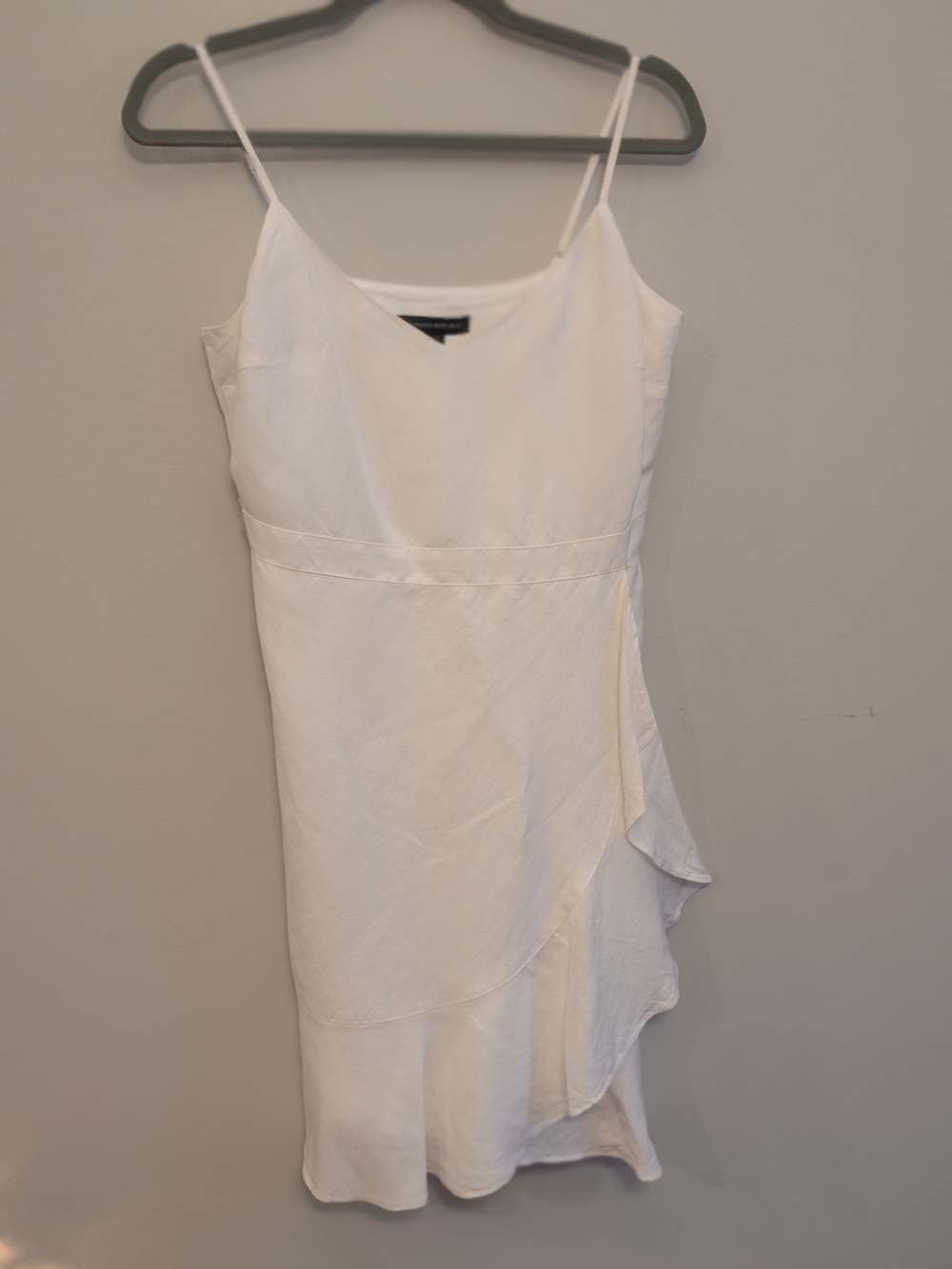 Banana Republic White Spaghetti Strap Ruffle Mini Dress